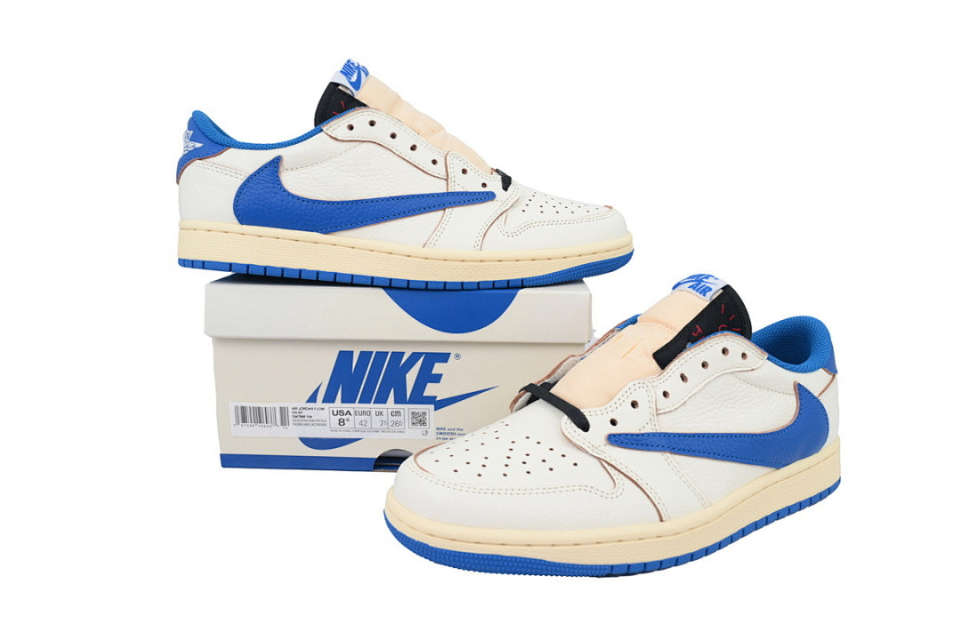 Fragment Design x Travis Scott x Air Jordan 1 Retro Low Basketball Shoes