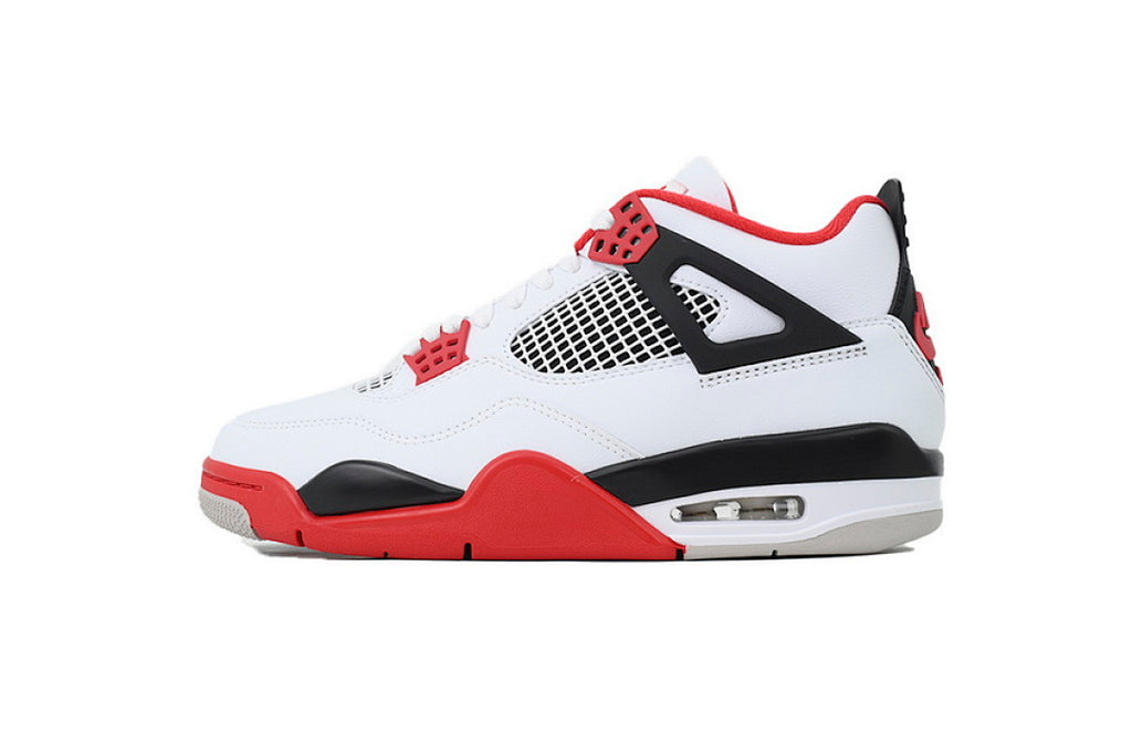Air Jordan 4 Retro Basketball Shoes White Red Black Size US7-US12