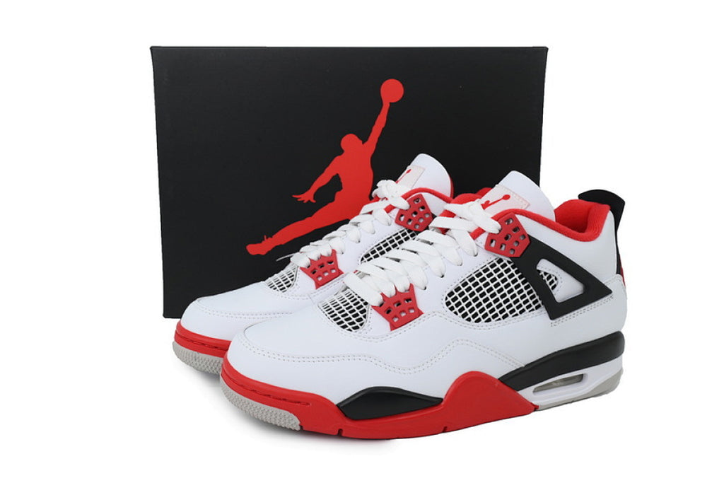 Air Jordan 4 Retro Basketball Shoes White Red Black Size US7-US12