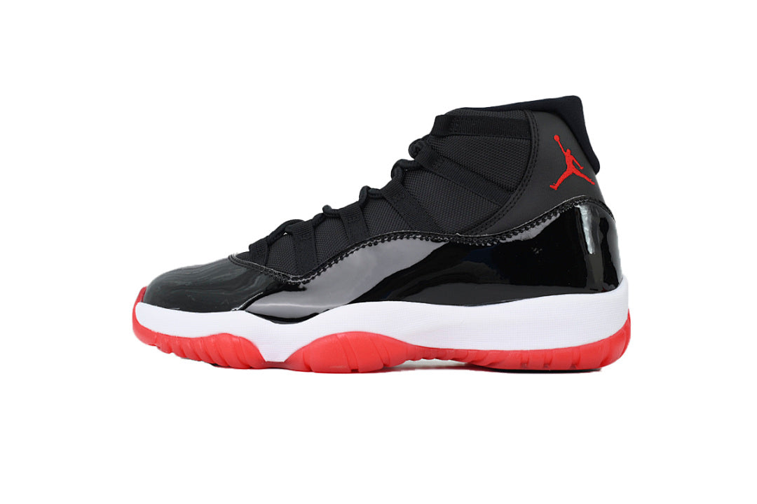 High-Top Air Jordan 11 Retro "Bred" Basketball Sneakers Black Red Size US 7-US 12