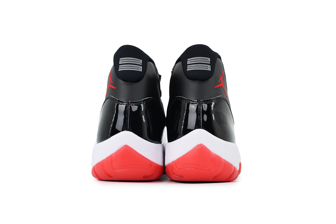 High-Top Air Jordan 11 Retro "Bred" Basketball Sneakers Black Red Size US 7-US 12