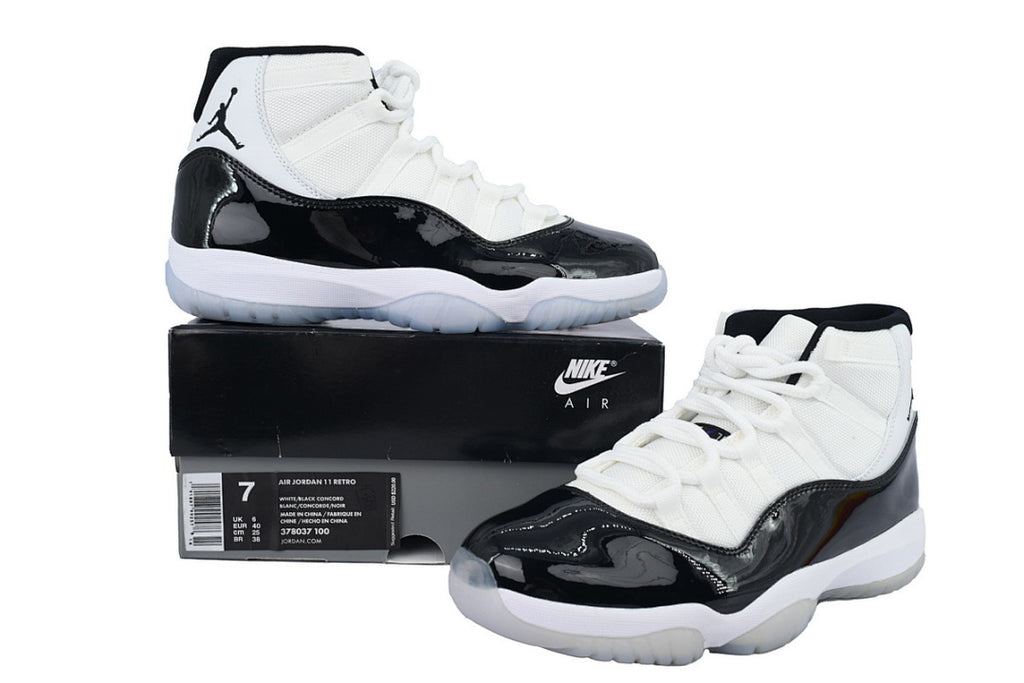 Air Jordan 11 Retro 'Concord' Basketball Sneakers White Black Size US 4-US 12