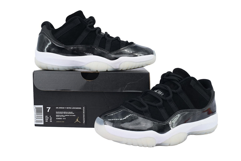 Air Jordan 11 Retro Low 'Barons' Basketball Sneakers Black White