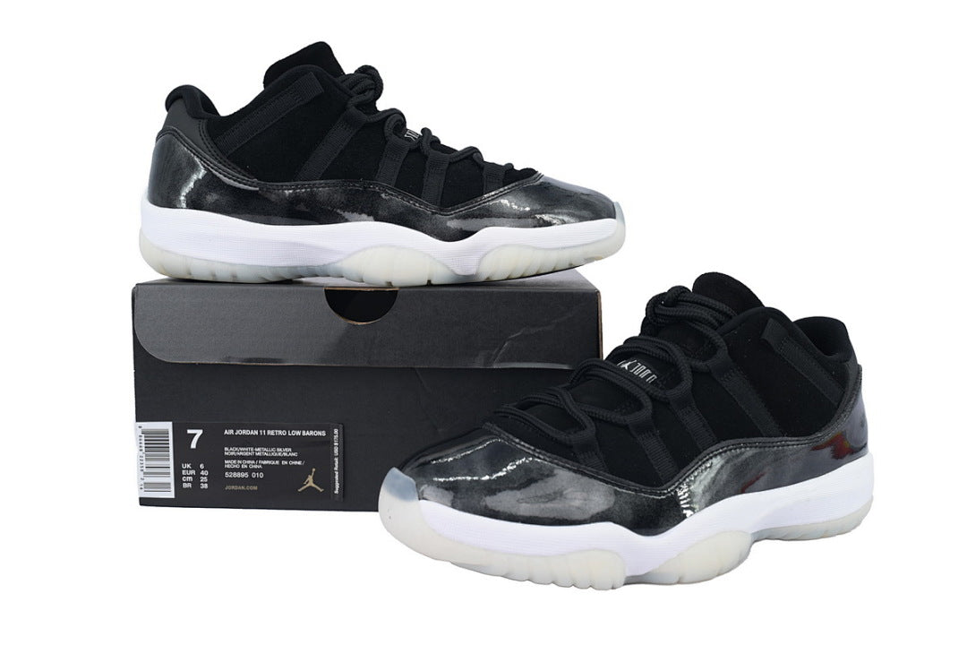 Air Jordan 11 Retro Low 'Barons' Basketball Sneakers Black White