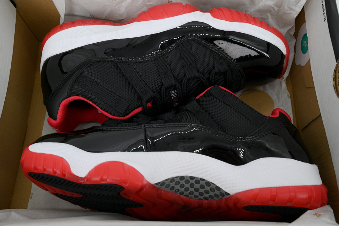Air Jordan 11 Retro Low Basketball Sneakers White Black Red