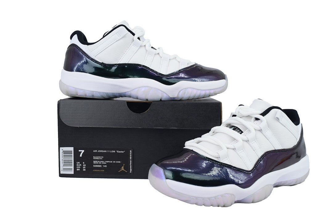 Air Jordan 11 Retro Low Emerald Basketball Sneakers White Black