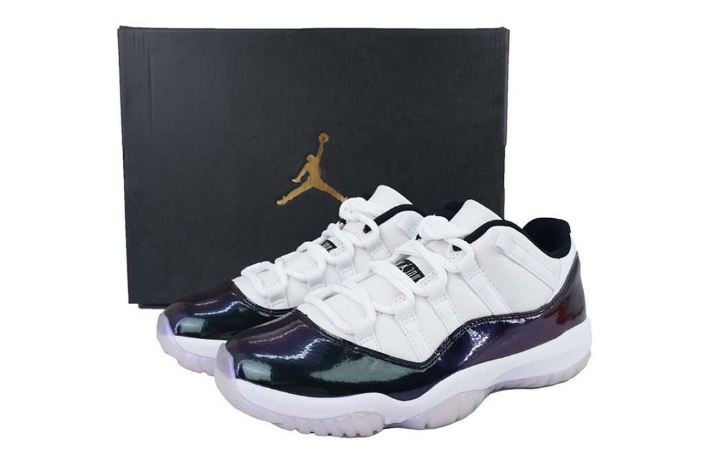 Air Jordan 11 Retro Low Emerald Basketball Sneakers White Black