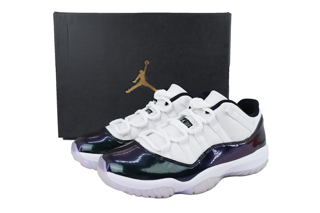 Air Jordan 11 Retro Low Emerald Basketball Sneakers White Black