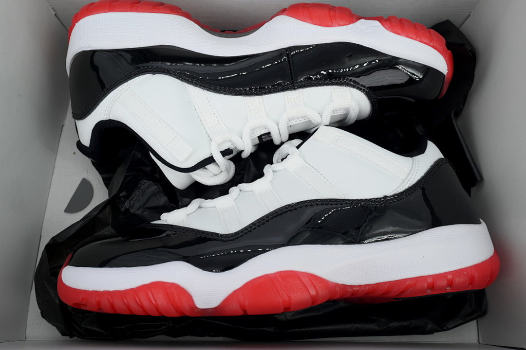 Air Jordan 11 Retro Low Concord Bred Basketball Sneakers White Black Red