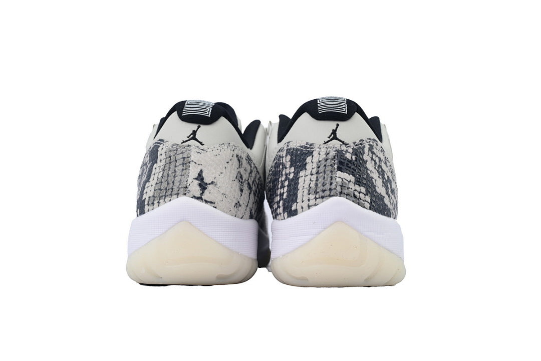 Air Jordan 11 Retro Low Light Bone Snakeskin Basketball Sneakers White