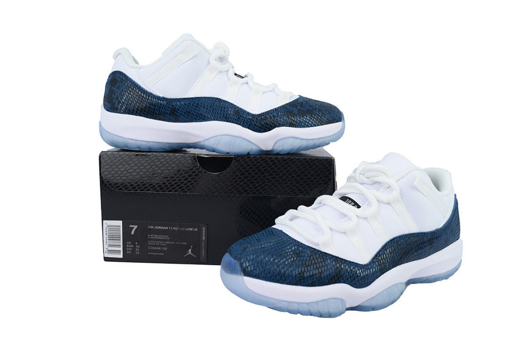 Air Jordan 11 Retro Low Navy Snakeskin Basketball Sneakers