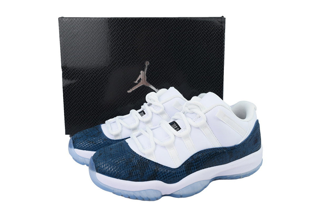 Air Jordan 11 Retro Low Navy Snakeskin Basketball Sneakers