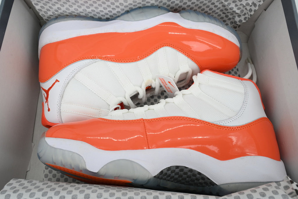 Air Jordan 11 Retro High-Top Men Basketball Shoes White Orange