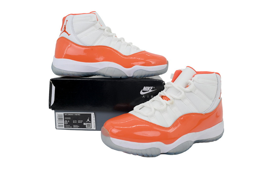 Air Jordan 11 Retro High-Top Men Basketball Shoes White Orange