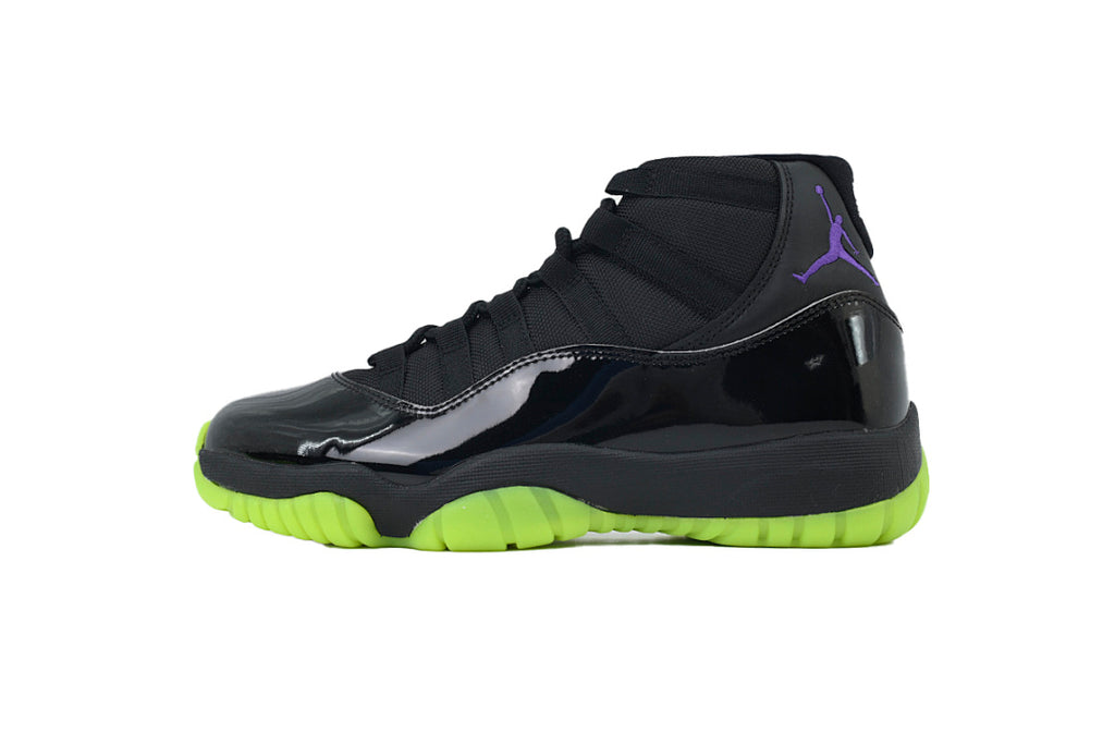 Air Jordan 11 Retro Basketball Shoes Black Fluorescent Green