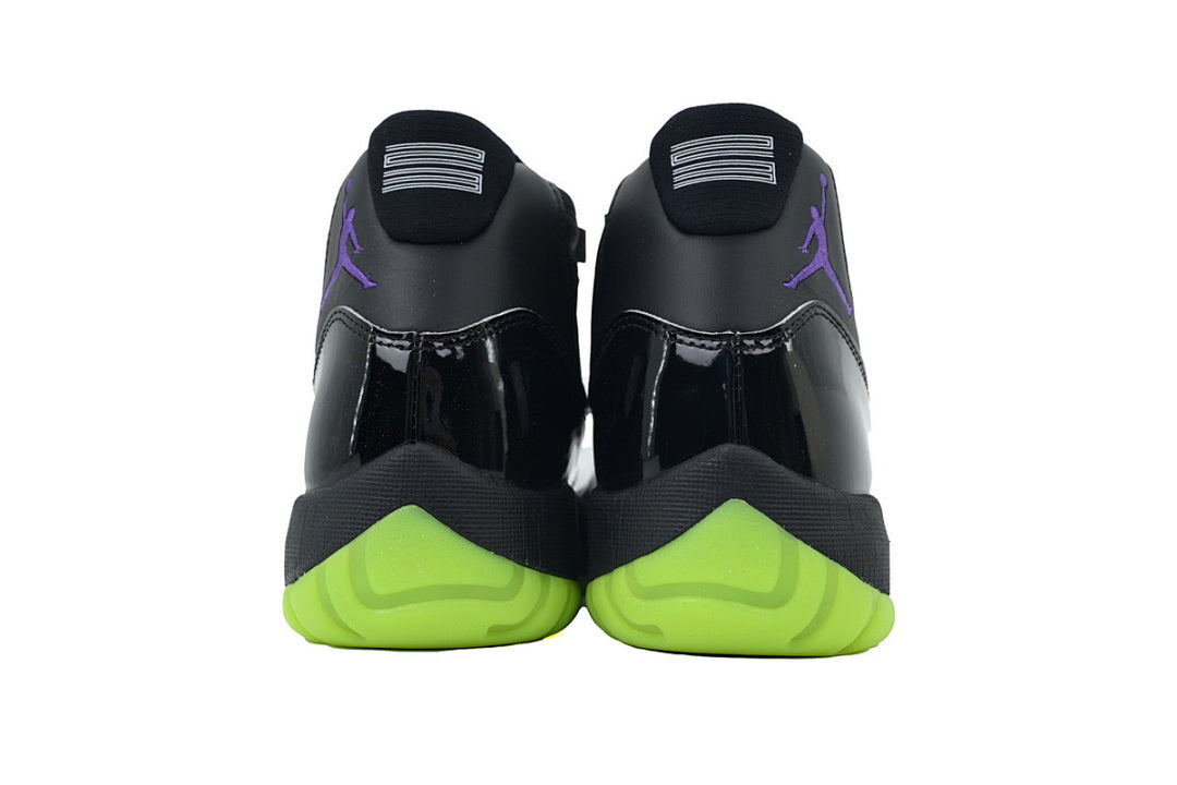 Air Jordan 11 Retro Basketball Shoes Black Fluorescent Green