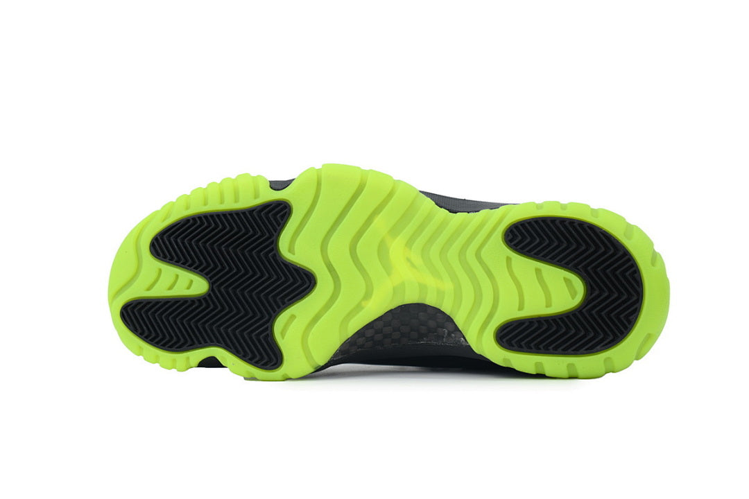 Air Jordan 11 Retro Basketball Shoes Black Fluorescent Green