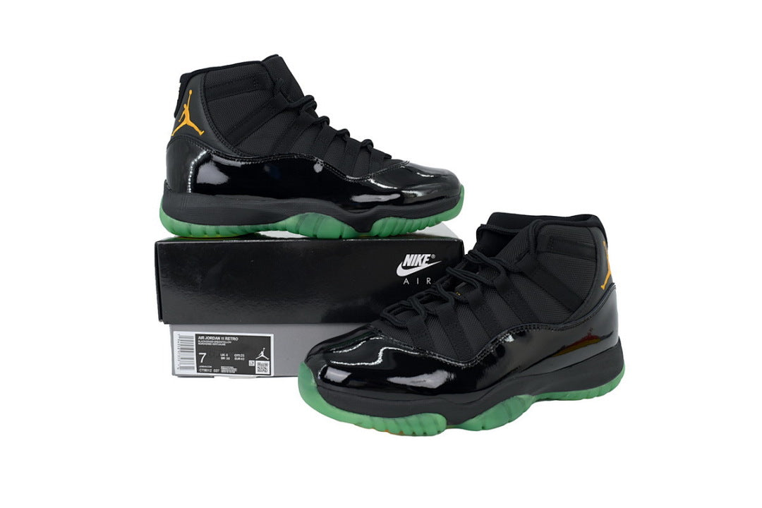 Air Jordan 11 Retro Basketball Shoes Black Green