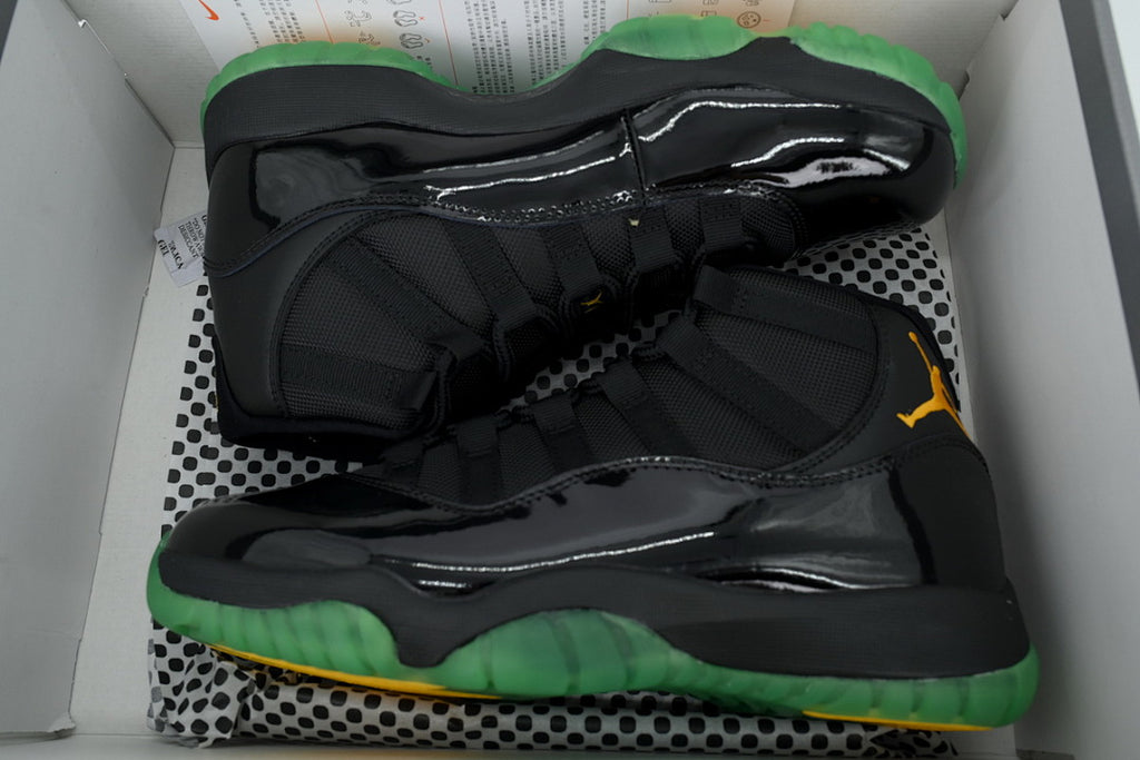 Air Jordan 11 Retro Basketball Shoes Black Green