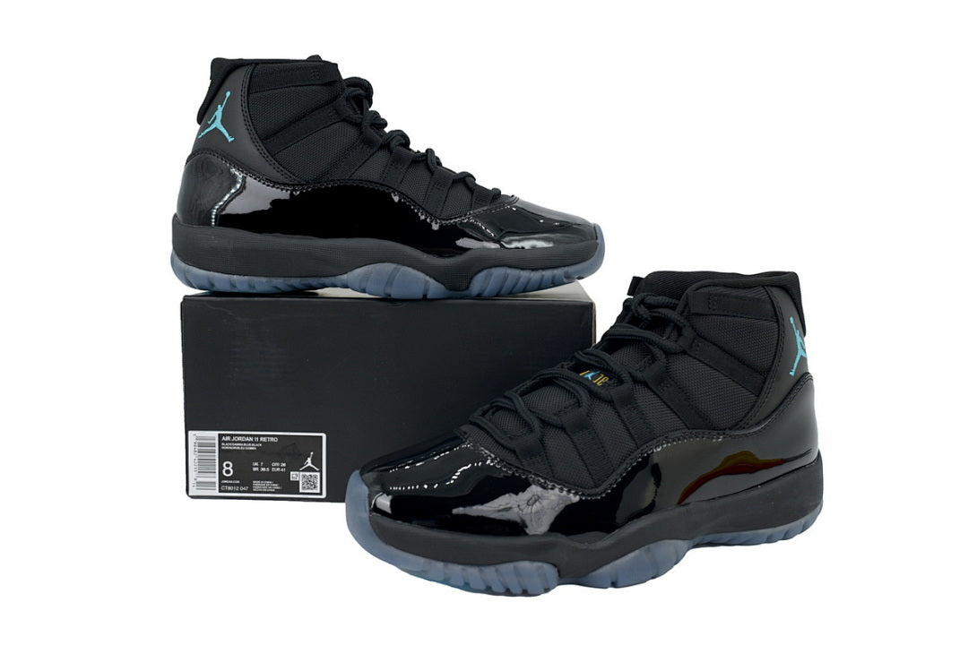 Air Jordan 11 Retro "Gamma" Men's Shoes Black/Gamma-Blue/Black Size US 4-US 12