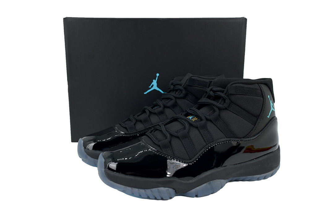 Air Jordan 11 Retro "Gamma" Men's Shoes Black/Gamma-Blue/Black Size US 4-US 12