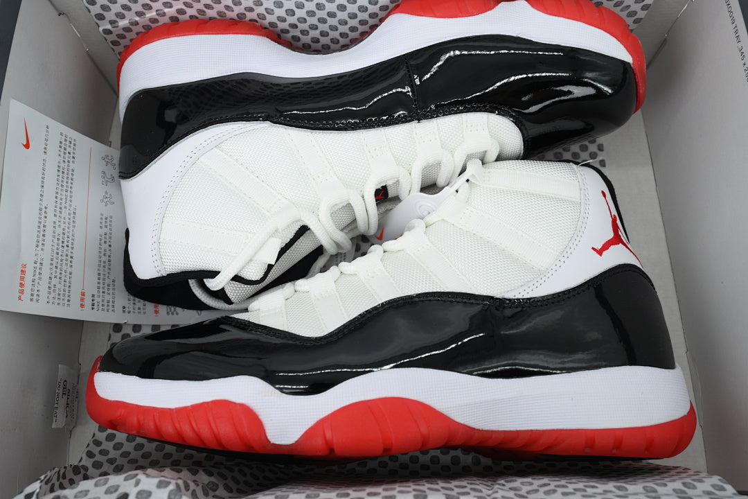 Air Jordan 11 Retro High-Top Casual Running Shoes White Black Red Men Basketball Shoes
