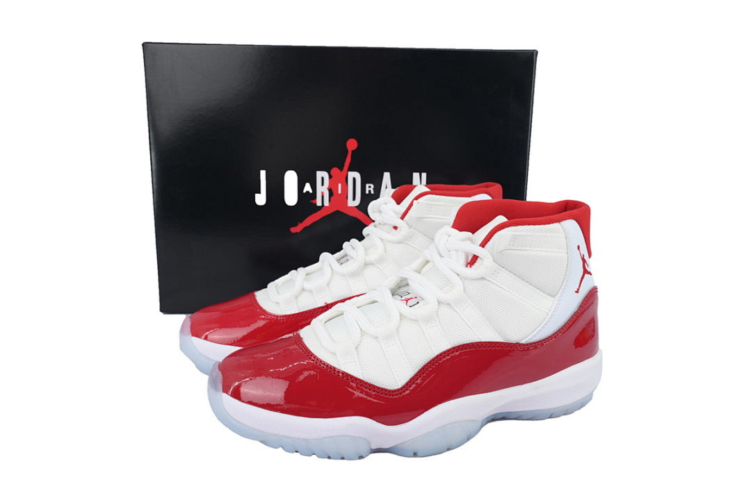 Air Jordan 11 Retro Cherry Basketball Sneakers White Red Size US 4-US 12