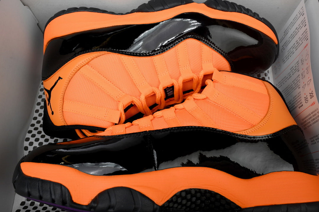Air Jordan 11 Retro High-Top Men Basketball Shoes Black Orange