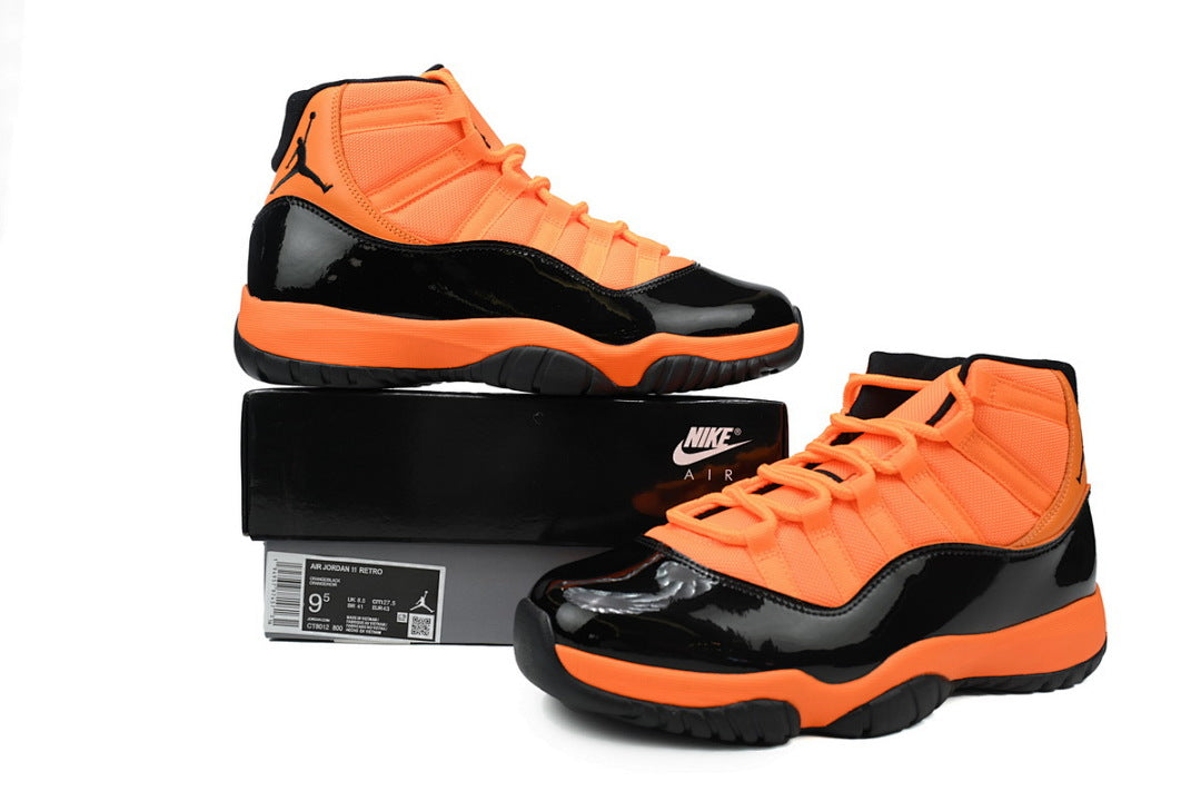Air Jordan 11 Retro High-Top Men Basketball Shoes Black Orange