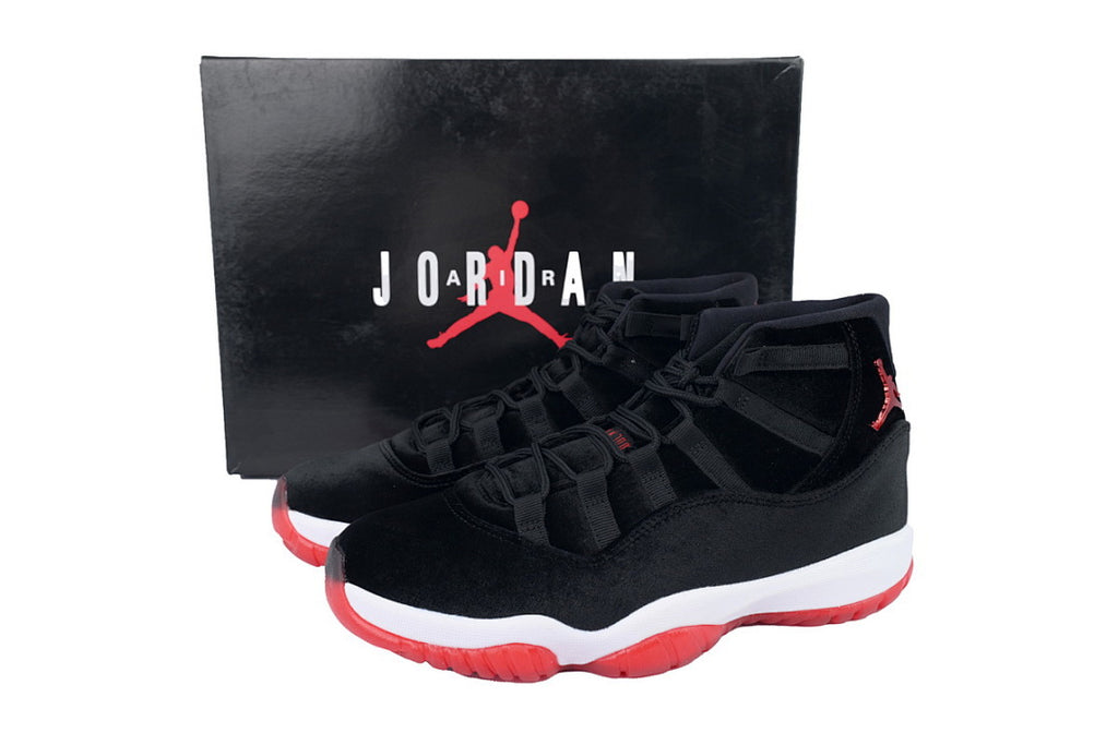 Air Jordan 11 Retro 'Bred Velvet' Sneakers Size US 4-US 12