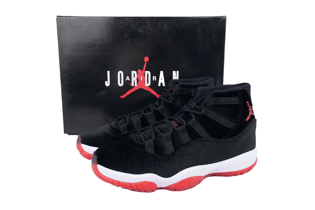 Air Jordan 11 Retro 'Bred Velvet' Sneakers Size US 4-US 12