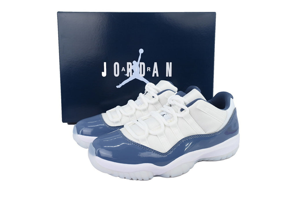 Air Jordan 11 Retro Low Midnight Navy Basketball Sneakers White Blue