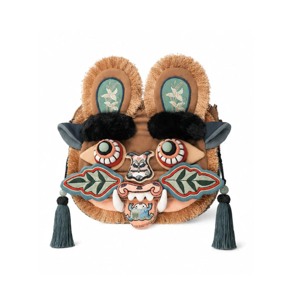 Intangible Cultural Heritage-Style Tiger Head Bag Plush Crossbody Handbag