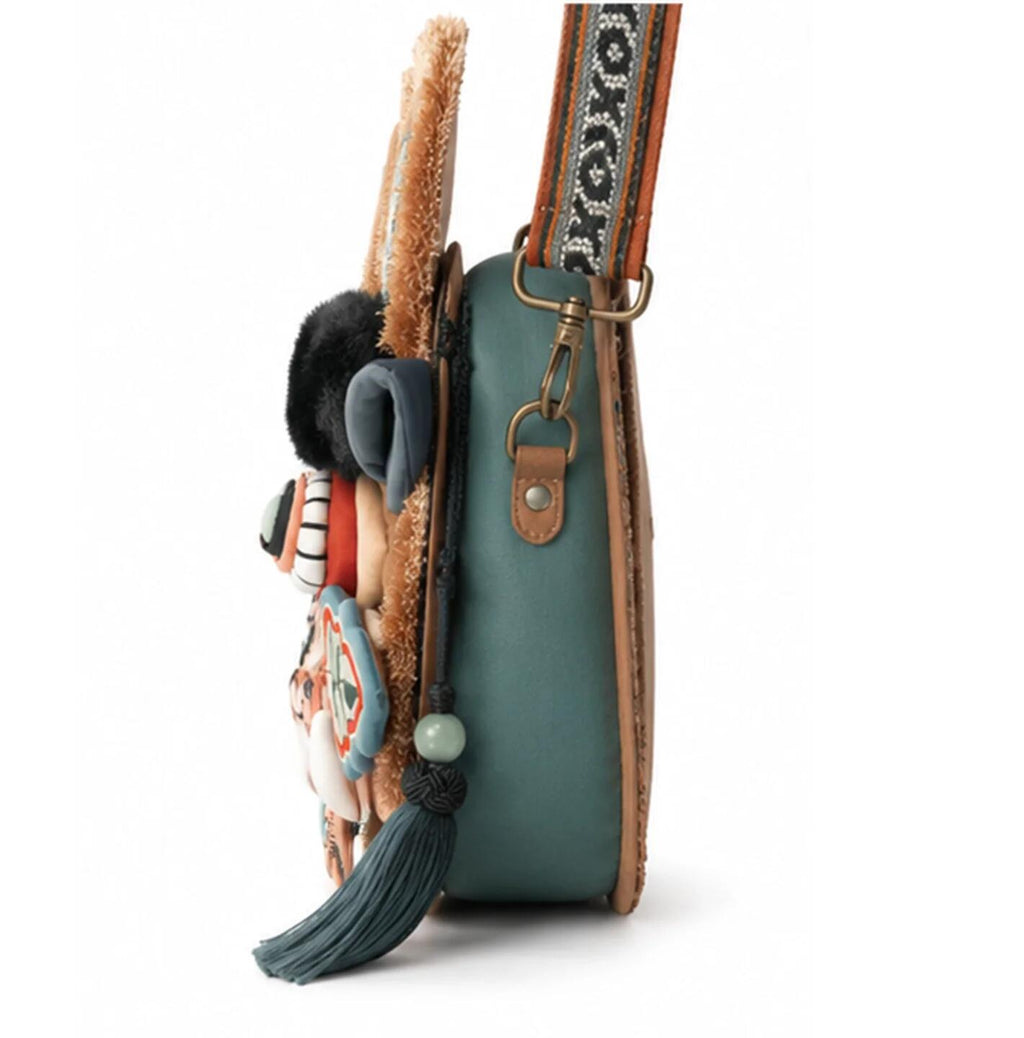 Intangible Cultural Heritage-Style Tiger Head Bag Plush Crossbody Handbag