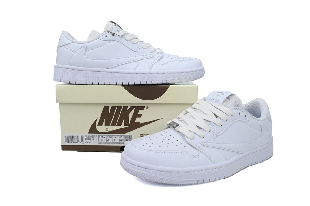 Travis Scott x Air Jordan 1 Low White Sneakers