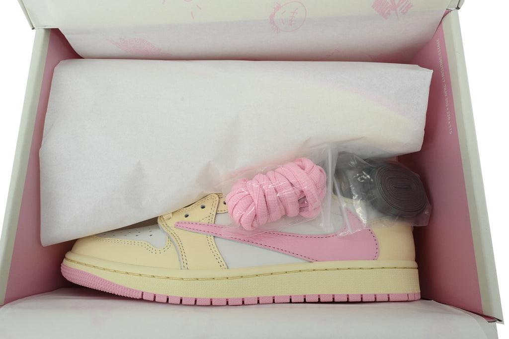 Travis Scott x Air Jordan 1 Retro Low OG 'Muslin Pink' Basketball Shoes