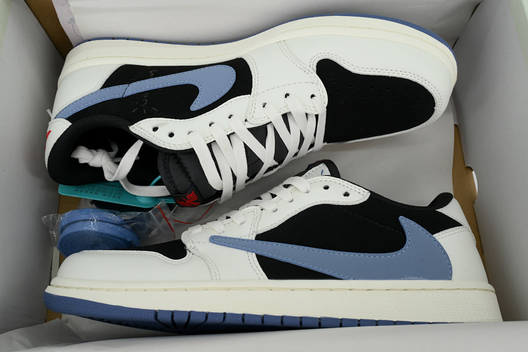 Travis Scott x Air Jordan 1 Low Hooked Black Jade Sneakers