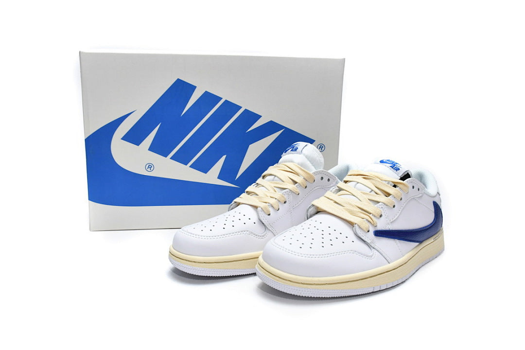 Travis Scott x Air Jordan 1 Low White Blue Sneakers