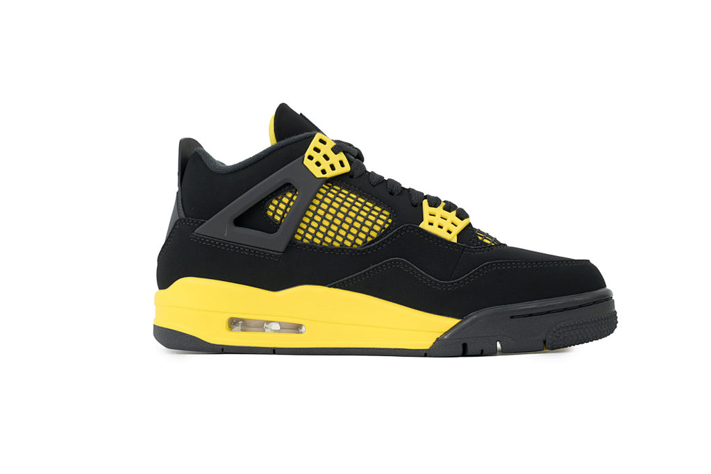 Air Jordan 4 Retro Basketball Shoes Black Yellow