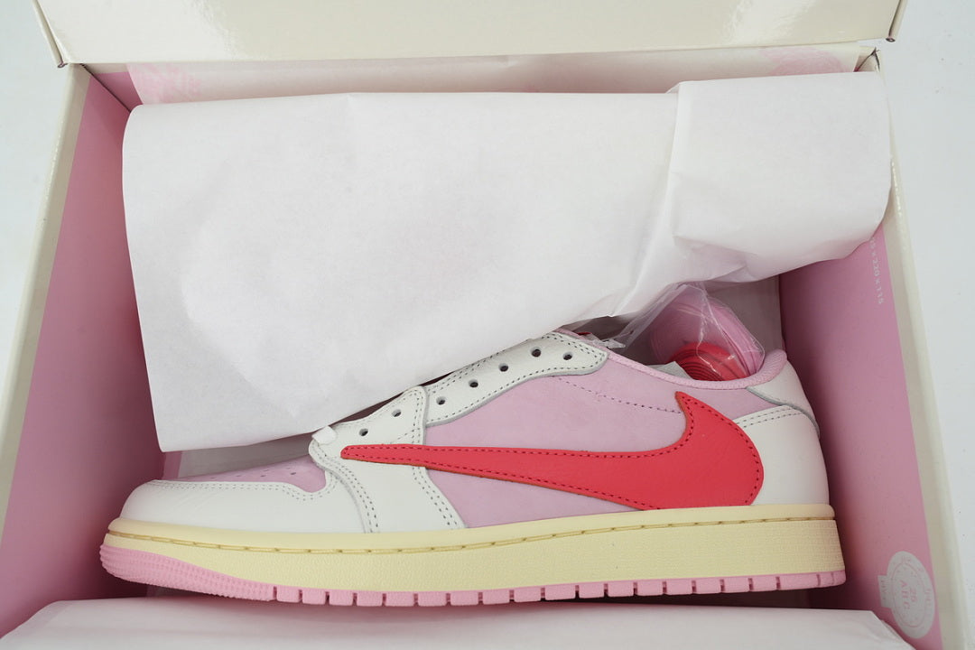 Travis Scott x Air Jordan 1 Retro Low OG 'Sail Tropical Pink'Basketball Shoes