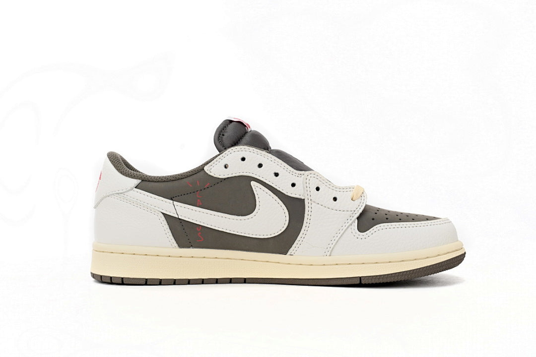 Travis Scott x Air Jordan 1 Low Reverse Mocha Sneakers White Brown