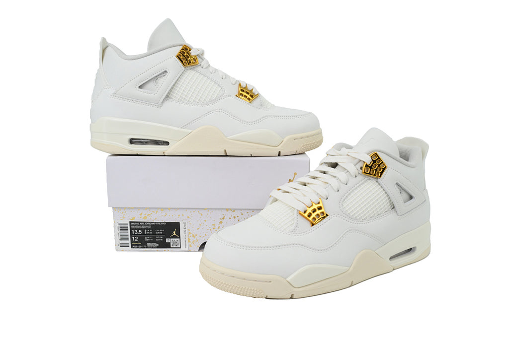 Air Jordan 4 WMNS Sail Basketball Shoes White Gold