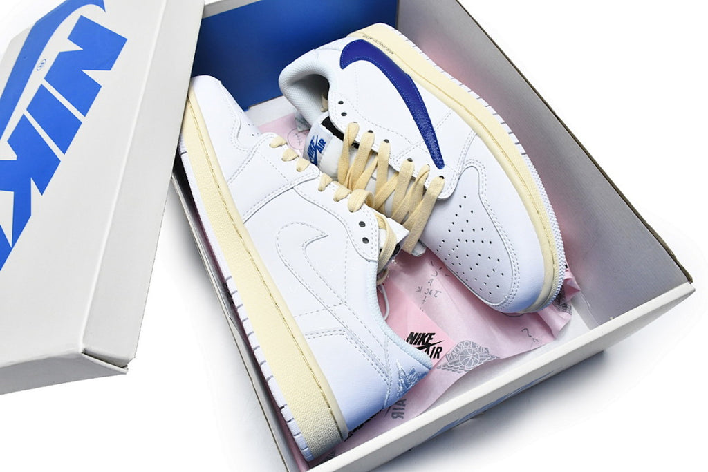 Travis Scott x Air Jordan 1 Low White Blue Sneakers