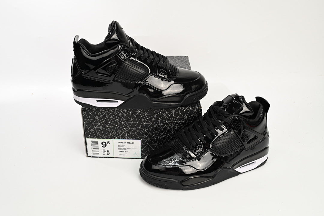Air Jordan 4 Retro Powder Patent Leather Basketball Shoes Black