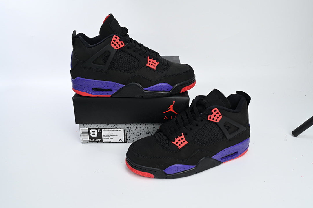Air Jordan 4 Red Rap Tors Basketball Shoes Black Purple