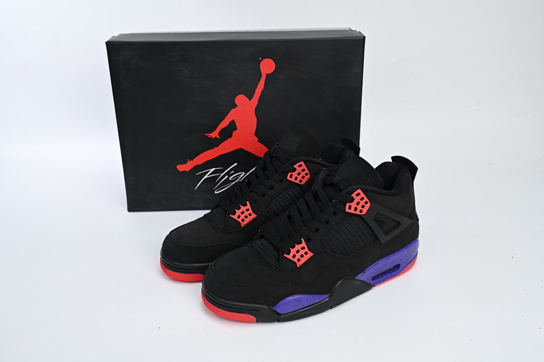 Air Jordan 4 Red Rap Tors Basketball Shoes Black Purple