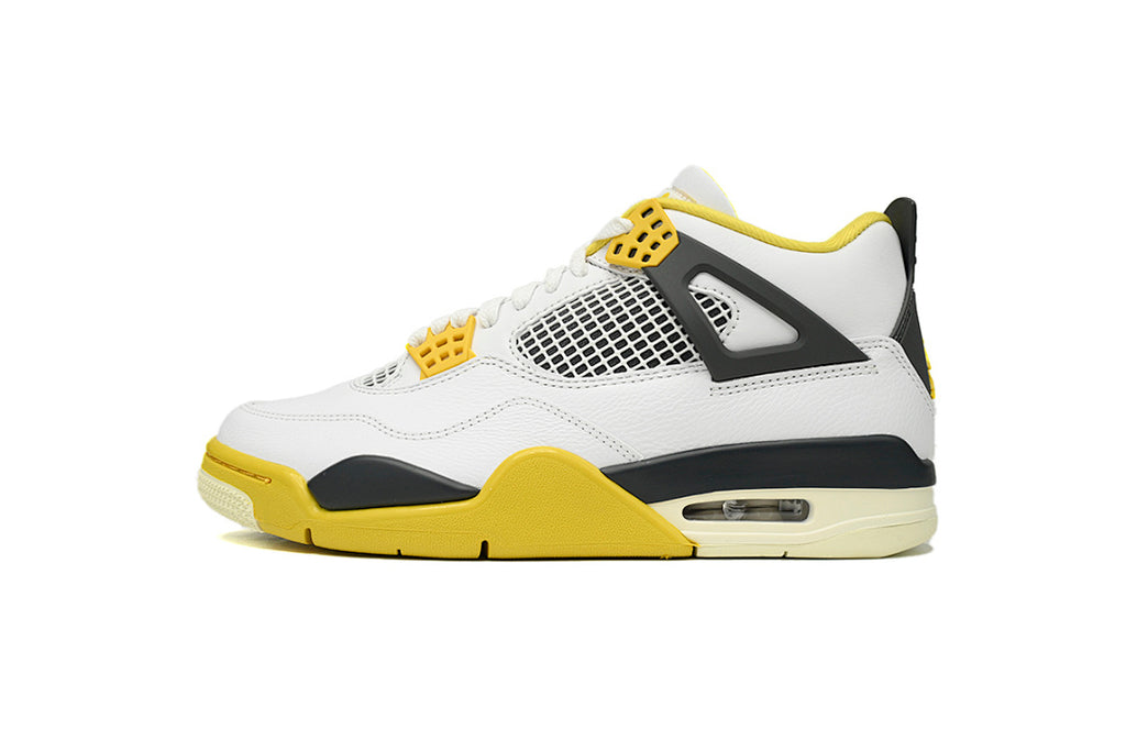 AIR JORDAN 4 Retro VIVID SULFUR Basketball Shoes White Yellow