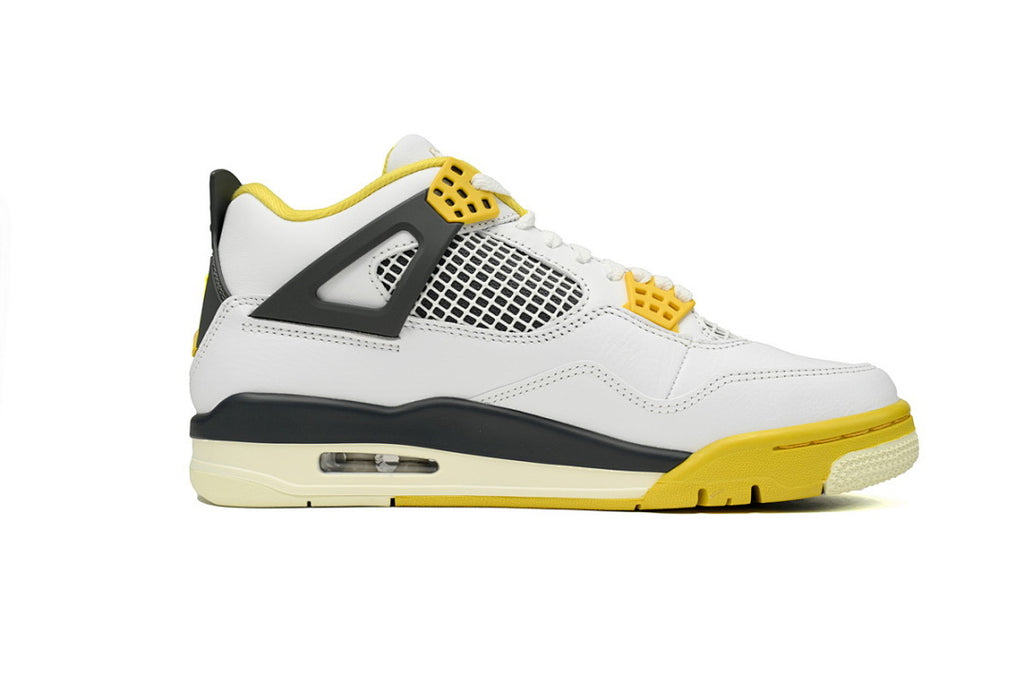 AIR JORDAN 4 Retro VIVID SULFUR Basketball Shoes White Yellow