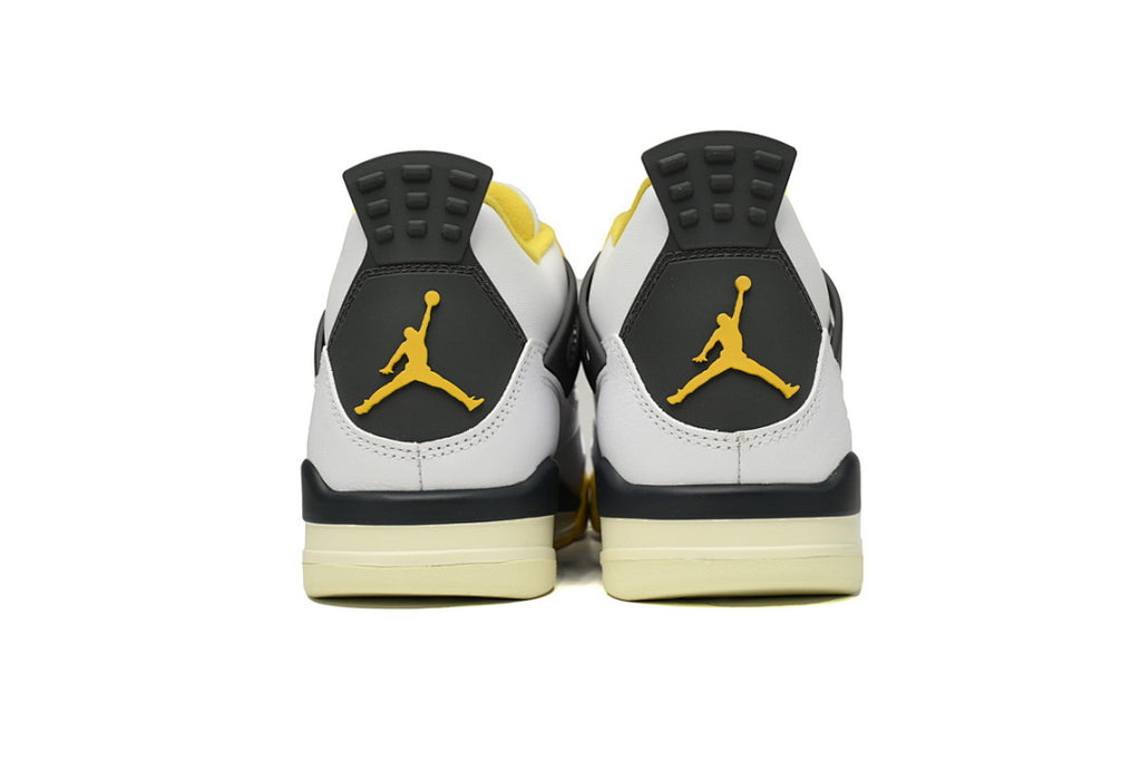 AIR JORDAN 4 Retro VIVID SULFUR Basketball Shoes White Yellow