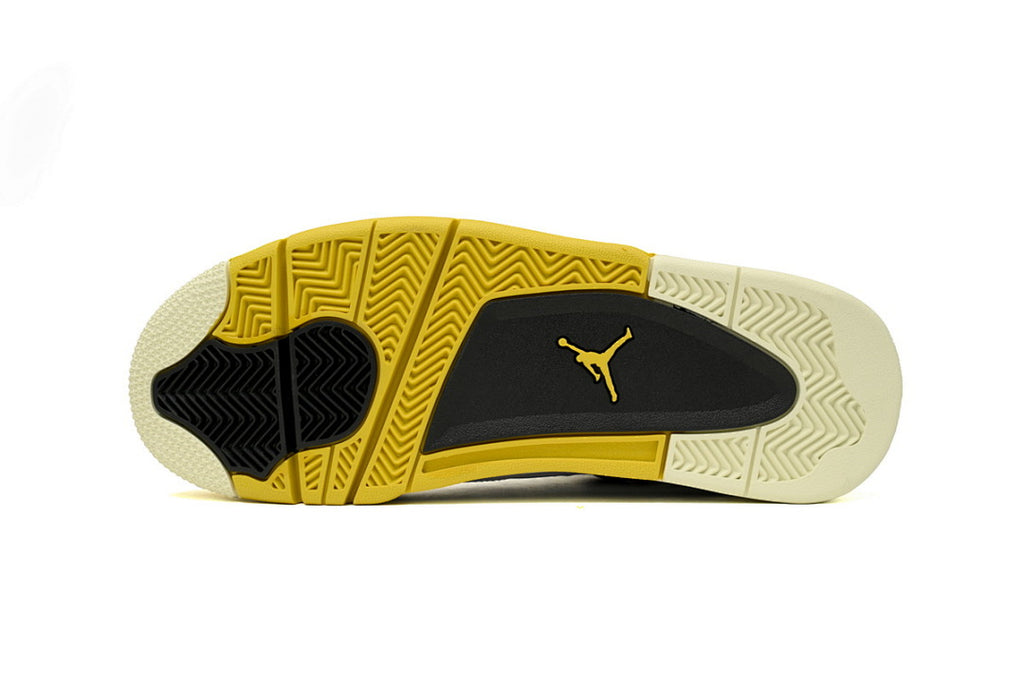 AIR JORDAN 4 Retro VIVID SULFUR Basketball Shoes White Yellow